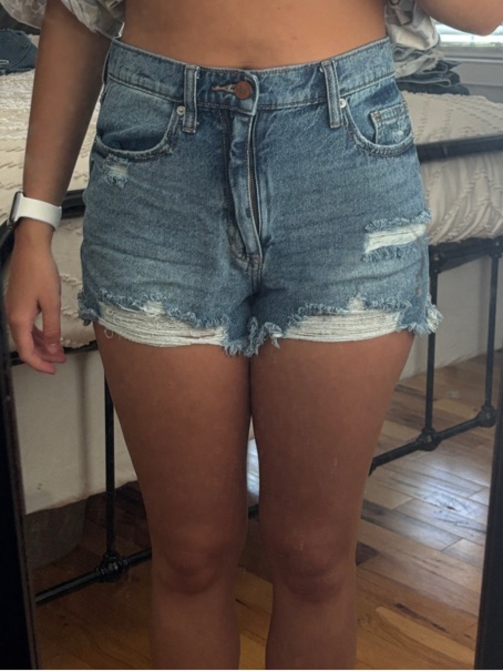 Sneak Peek Distressed Denim shorts